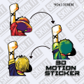 3D Motion Anime Sticker Peeker Monkey D. Luffy One piece gear. 