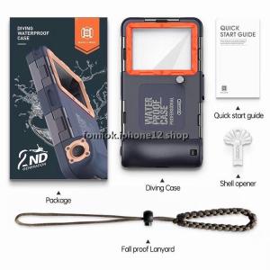 [SHELLBOX] 2024 New Professional Underwater 15M Depth Diving Waterproof Phone Case for iPhone 16 15 14 Plus 13 12 11 Pro XS Max X XR 8 7 6S 6 Plus