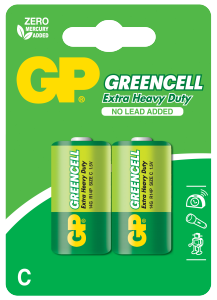 GP Carbon Zinc Greencell C (2PC) Battery