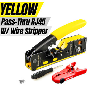 AMPCOM RJ45 RJ11: Konektor Modular Ethernet CAT7/6A/6/5 dengan Pembuka dan Pisau Cadangan untuk Melewati Segala Penghalang