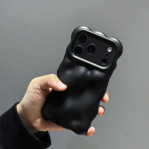 Luxury 3D Meteorite Matte TPU Phone Case For iPhone Air 16 15 Plus 14 13 17 Pro Max Solid Color Wave Bubble Shockproof Cover