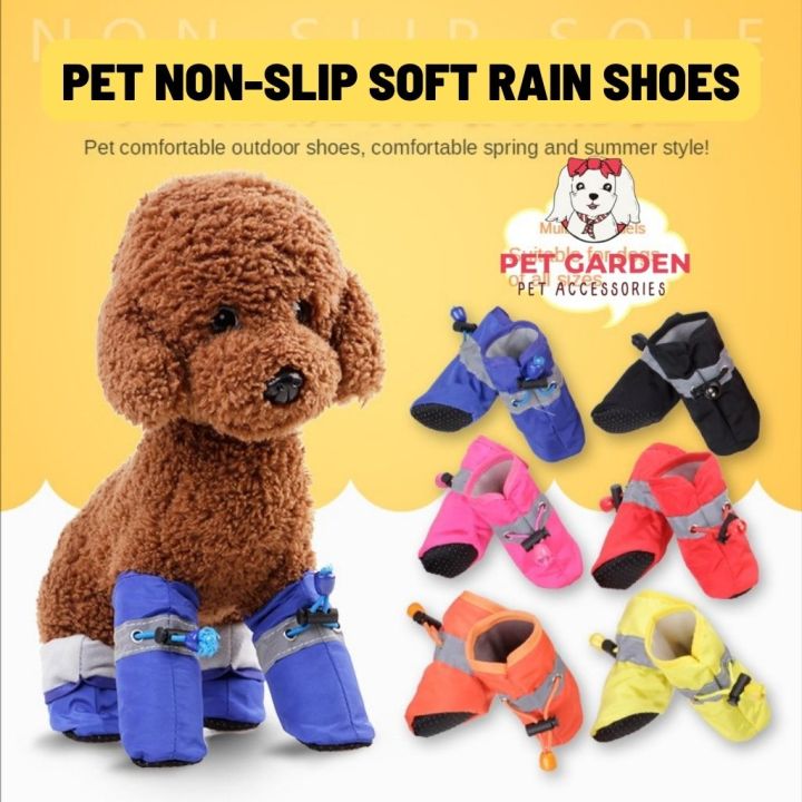 4Pcs Dog Boots Shoes Anti Slip Waterproof Puppy Rain Pet Cat Pet Socks