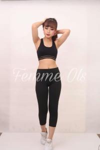 Femme Ols- Setelan Olahraga /Yoga / Senam/ Aerobic/Jogging/  Crystal Lis