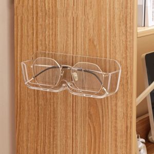 OOC Punch-free Glasses Storage Box Plastic Wall Mounted Sunglasses Storage Holder Practical Space Saving Myopia Glasses Display Rack Home