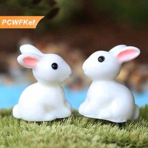 【PCWFKef】 10pcs dễ thương Mini nhựa bunnies thu nhỏ con số 3D nhỏ màu trắng thỏ Trang trí micro cảnh quan Dollhouse trang trí thủ công tự làm