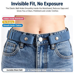 Elastic Waistband Adjustable Pants Belt Stretchable Waist Belt Comfort Fit