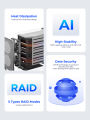 ORICO MetaCube Pro 3.5" Enterprise Storage 5 Bay NAS with Multi-account Usage Double Encryption Data Sharing for 7x24 Hours Work. 