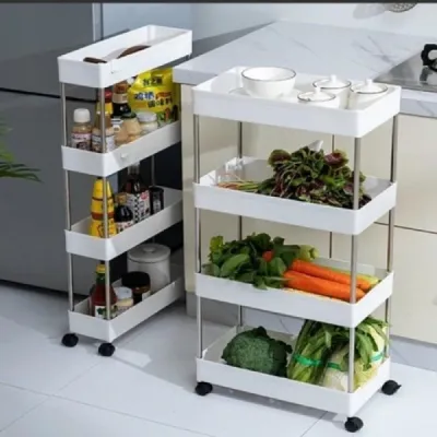 Kệ Nhựa Góc 4 Tầng Có Bánh Xe và Kệ đựng đồ đa Năng 4 Tầng Nhựa ABS Có Bánh Xe (Chữ Nhật)