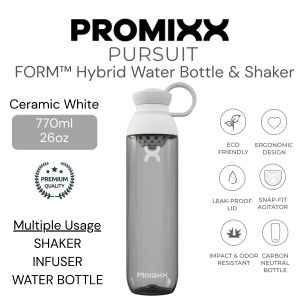 Promixx FORM Premium Protein Shaker Bottle for Protein Shakes Infusions Hydration Gym Shaker Bottle Leakproof Lid Outdoor Bottle