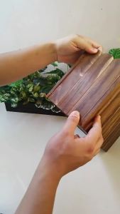 LZD  Outdoor Carbonized Antiseptic Preservative Wood Pots Balcony Vegetable Planting Flower  Partition Restaurant Set Simulation Fake Flowers and Plants Bamboo Base