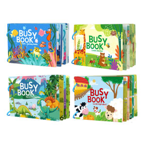 เด็ก 1-4 ปี Quiet Book Busy Book สติ๊กเกอร์หนังสือเด็กแห่งการตรัสรู้ DIY เวลโคร การฉีกขาดซ้ำๆ ของเล่นเพื่อการศึกษา 4 ธีม