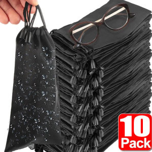 3/5/10Pcs Portable Waterproof Sunglasses Fabric Bag Dustproof Glasses Drawstring Storage Pouch Soft Microfiber Cloth Drawstring Glasses Bag