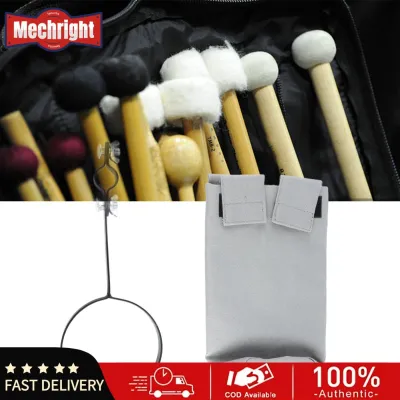 Mechright Túi đựng dùi trống Túi vải Oxford chống thấm nước Mở lớn Túi trống vồ 26cm Có thể tháo rời cho nhạc cụ (WH03 Màu vàng)