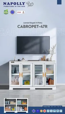 LEMARI PLASTIK NAPOLLY NPP 4204 MEJA TV 4 PINTU MAGNETIK DESIGN NEW MODEL [NAPBOX]