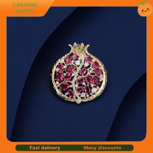 ❣️❣️❣️ Crystal Pomegranate Plant Brooch Pin For Women Summer Jewelry Gift Bag Suit Accessories