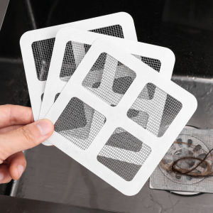 30pcs Disposable Anti-blocking Filter Screen Stickers Hair Catcher Kitchen Bathroom Insect-proof Floor Drain Sticky Cover