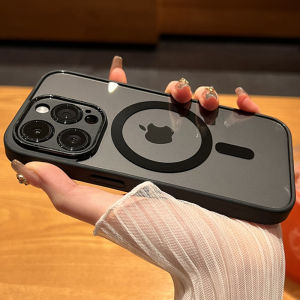 Luxury Magnetic Wireless Charge For Magsafe Phone Case For iPhone 14 15 16 17 Pro Max 13 12 11 Pro Max 14 15 16 Plus Shockproof Transparent Soft Silicone Bumper Cover Cases Camera Lens Protective Casing