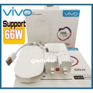 [ 66W 44W Support Flash Charge 2.0 ] For VIVO iQOO 11 Pro 10 9 8 7 Neo 6 V27 V27 V25 V25e V23 V23e V21 V20 ProT1 Pro Adapter Charger With 6A Type-C Cable