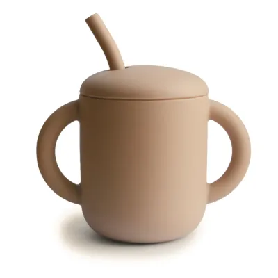 Mushie Baby BPA-Free Silicone Training Straw Cup 6 Oz - 6M+
