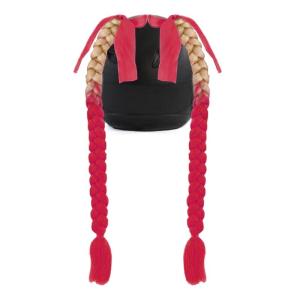 2pcs Motorcycle Helmets Ponytail Universal Helmets Braids Hair Tails Helmets Pigtail with Detachable Suction Cup Decor