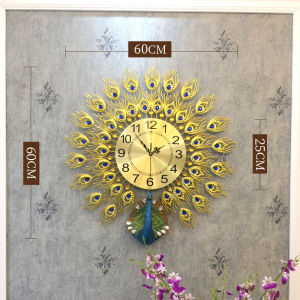 Modern Simple Luxury Peacock Wall Clock Home Living Room Creative Decor Chinese Style Mute Quartz Clock