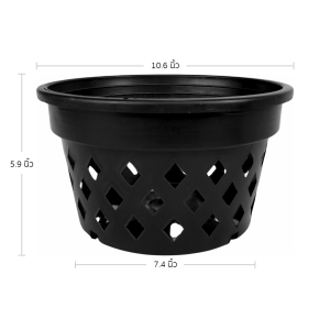 กระถาง กระถางกล้วยไม้ กระถางแขวน กลมเตี้ย 11 นิ้ว สีดำ 25ใบ ชิ้น อัน