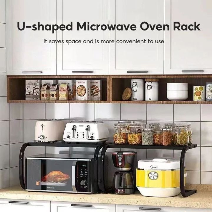 Kitchen Rack Microwave Rack U-Shaped Oven Shelf Home Double Countertop ...