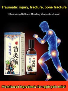 Herbal Safflower Moxa Liquid Meridian Activation Formula Natural Muscle Pain Relief Fast-Absorbing Topical Solution for Joint Stiffness