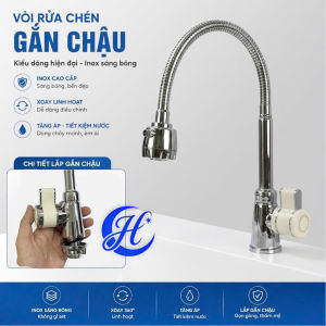 Vòi rửa chén xoay 360 độ tiện lợi có đầu rửa bát chỉnh nước tăng áp