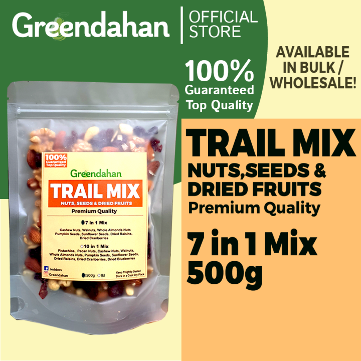 Greendahan Premium Quality Trail Mix 500g | 1kg - 7 in 1 US Mixed Nuts ...