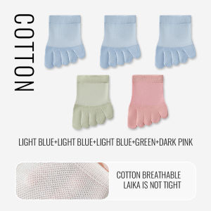 MiiOW Five Finger Sock Spilt Toe Pure Cotton Invisible No Show Sock High Heels Half Foot Toeless Breathable Mesh Thin Ankle Sock