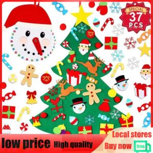 Holiday Decor 2pcs DIY Christmas Tree Crafts with String Lights Wall Hangings for Christmas Party Decorations