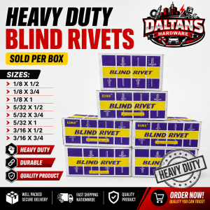 HEAVY DUTY BLIND RIVET (SOLD PER BOX) LOW PRICE 1/8x1/2 / 5/32x1/2 / 1/8x3/4