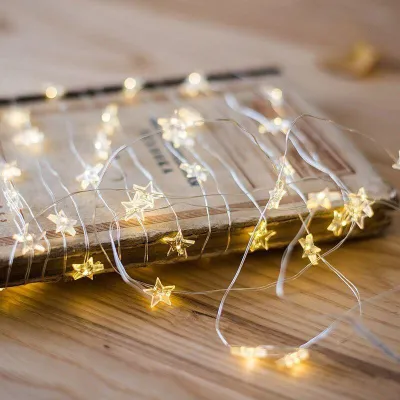 3m Star Lights Warm white for Decoration Wedding Led Copper Wire String Lights Battery Operate Twinkle Light New Year Decor fairy lights