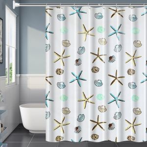 Shower Curtain Makapal Waterproof Bathroom Curtain Waterproof Bathroom Set With Hooks 180 X180cm 4 type
