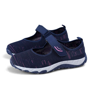 LYL-Fashion Korean Sneakers for Women Breathable Lightweight Walking Shoes Outdoor Sports Shoes for Women Elderly Comfortable Walking Shoes Flat bottom Non-slip Rubber Shoes Daily Casual Shoes