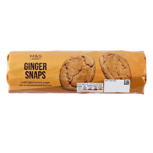 M&S Ginger Snaps Biscuits 250g x 1pack Marks and Spencer 0.25kg Crunchy Spice Snacks Tea Ginger