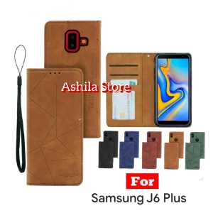 Flip Magnet For Samsung Galaxy J6 Plus Case Dompet Motif Flip Cover Leather Premium Casing HP