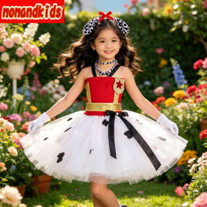 11.11 Cartoon Firefighter Spot Dog Voluminous Tulle Tutu Dress Cute Girls Cosplay Attire School Performance Themed Birthday Fanc Dress h2610