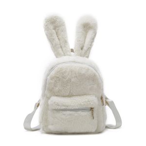 Tas Ransel Wanita Bulu Beruang Happy Bear Tas Perempuan Korean Lucu