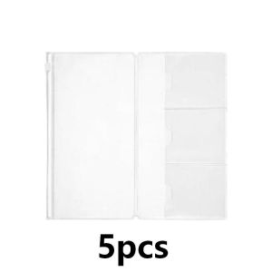 5pcs Pouch Notebook Storage Bag Transparent Pvc Card Holder For Travelers Notebook Journal