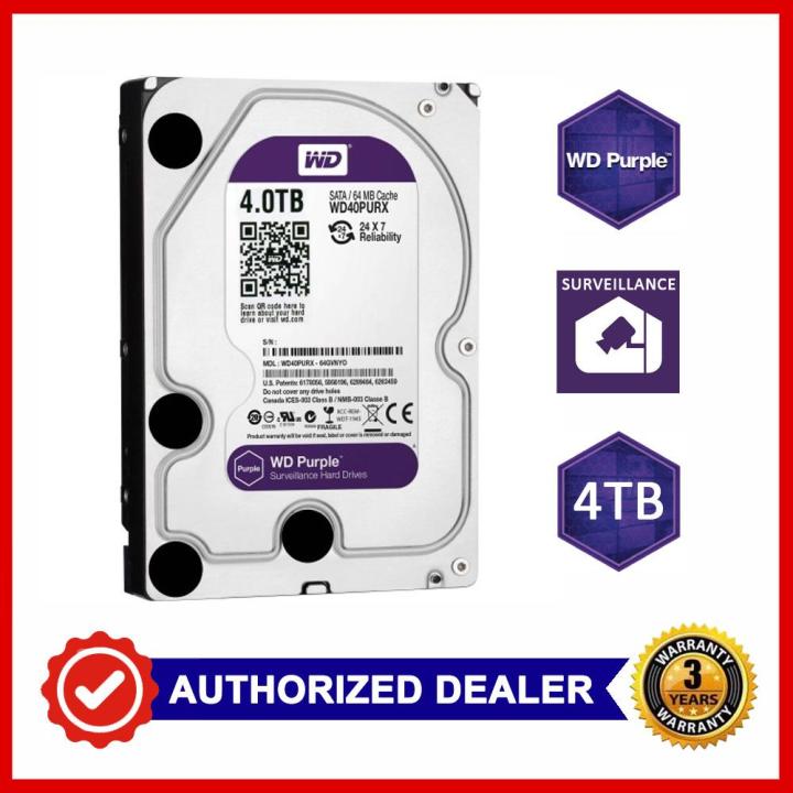 Western Digital WD Purple 4TB Surveillance Hard Disk Drive - WD40PURX ...