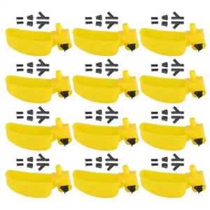 ER52858 12Pcs อัตโนมัติอัตโนมัติอัตโนมัติ ชามดื่มนกกระทา พลาสติกทำจากพลาสติก ระบบกันสะเทือนของรถ ถ้วยดื่มชาม ระบบรดน้ำในน้ำ ใช้งานได้จริง อุปกรณ์ให้น้ำนก ลูกไก่