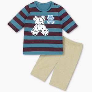 เสื้อผ้าเด็ก ชุดนอนเด็กแขนยาวขายาว 7 ส่วน 24ss / Single Cotton