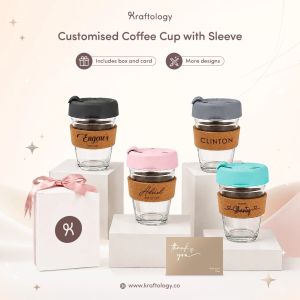 [SG] Personalised Customised Glass Cup with Cork Band Birthday Gift Teachers Day Gift Proposal Gift