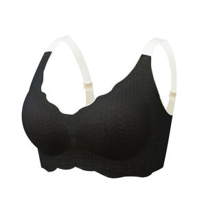 Women Bra Lace Adjustable Shoulder Straps Comfortable Breathable Anti-Sagging Contrast Color High Elasticity Non-wired Bras