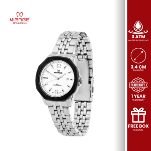 Mirage Watch Jam Tangan Analog Original Wanita 8825 L Silver Kasual Anti Air Water Resistant 3 ATM