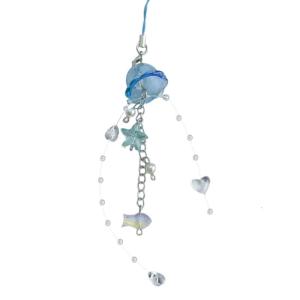 Fashionable Jellyfish Phone Charm Featuring Crystals Star and Pearls Portable Trendy Accessory for Daily Use Items