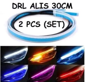 DRL LED ALIS RUNNING WELCOME+SEN 30CM FLEKSIBEL WATERPROOF 12volt UNIVERSAL MOTOR MOBIL
