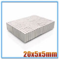 202510 -200 pcs 20x5x5mm Cuboid Block 20*5*5 mm Super Strong N38 high quality Rare Earth magnets 20x5x5 Neodymium Magnet 20mm*5mm*5mm. 